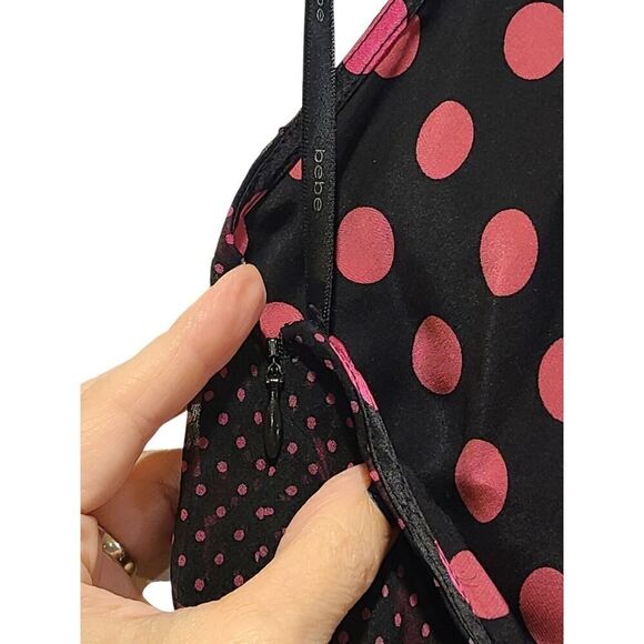Vintage Bebe Silk Annalisa Halter Slip Dress Polka Dot Y2K | L | NWT Elle Woods - Picture 5 of 13